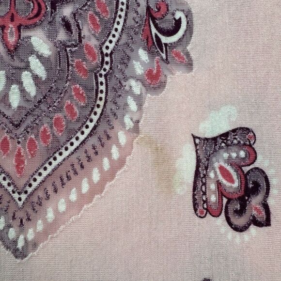 Light Pink Sheer Fringe Scarf Paisley Shawl Kimono One Size Boho - Picture 10 of 10